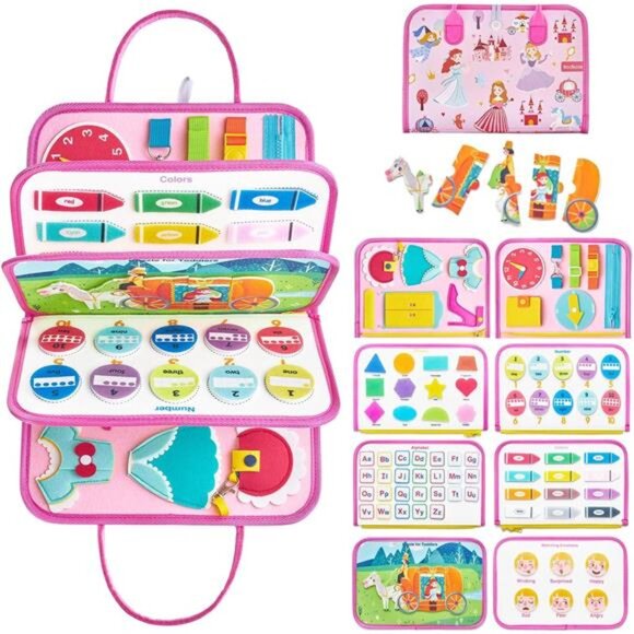 Freebear Busy Board Toddler Travel Toys Quiet Book Sensory Toys for Toddlers 1 - Picture 1 of 7